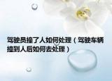 驾驶员撞了人如何处理（驾驶车辆撞到人后如何去处理）