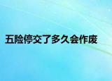 五险停交了多久会作废