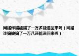 网络诈骗被骗了一万多能追回来吗（网络诈骗被骗了一万八还能追回来吗）