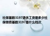 社保基数3197退休工资是多少社保缴费基数3197是什么档次