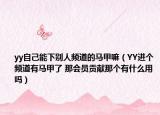 yy自己能下别人频道的马甲嘛（YY进个频道有马甲了 那会员贡献那个有什么用吗）