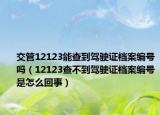 交管12123能查到驾驶证档案编号吗（12123查不到驾驶证档案编号是怎么回事）
