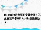 m-audio声卡驱动安装步骤（怎么安装声卡HD Audio总线驱动）