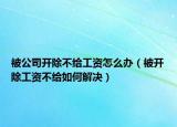 被公司开除不给工资怎么办（被开除工资不给如何解决）