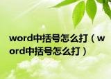word中括号怎么打（word中括号怎么打）