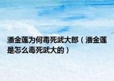 潘金莲为何毒死武大郎（潘金莲是怎么毒死武大的）