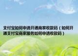 支付宝如何申请开通商家收款码（如何开通支付宝商家服务如何申请收款码）
