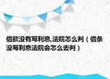 借款没有写利息,法院怎么判（借条没写利息法院会怎么去判）