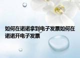 如何在诺诺拿到电子发票如何在诺诺开电子发票