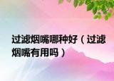 过滤烟嘴哪种好（过滤烟嘴有用吗）