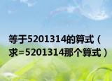 等于5201314的算式（求=5201314那个算式）