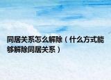 同居关系怎么解除（什么方式能够解除同居关系）