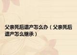 父亲死后遗产怎么办（父亲死后遗产怎么继承）