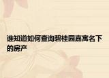 谁知道如何查询碧桂园嘉寓名下的房产
