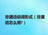 非谓语动词形式（非谓语怎么用?）