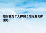 如何查询个人护照（如何查询护照号）
