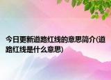 今日更新道路红线的意思简介(道路红线是什么意思)