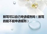 醉驾可以自己申请缓刑吗（醉驾的能不能申请缓刑）
