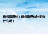 债务指哪些（债务承担的种类有什么呢）