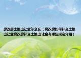 房改房土地出让金怎么交（房改房如何补交土地出让金房改房补交土地出让金有哪些规定介绍）