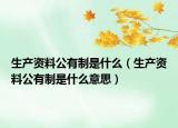生产资料公有制是什么（生产资料公有制是什么意思）