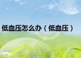 低血压怎么办（低血压）