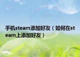 手机steam添加好友（如何在steam上添加好友）