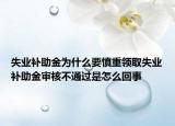 失业补助金为什么要慎重领取失业补助金审核不通过是怎么回事