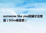 someone like you阿黛尔完整版（SOm啥意思）