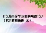什么是抗诉?抗诉的条件是什么?（抗诉的前提是什么）