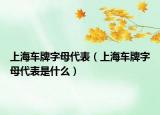 上海车牌字母代表（上海车牌字母代表是什么）