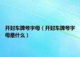 开封车牌号字母（开封车牌号字母是什么）