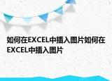 如何在EXCEL中插入图片如何在EXCEL中插入图片