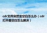 cdr文件突然变空白怎么办（cdr打开是空白怎么解决）