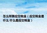 怎么样算应交税金（应交税金是什么 什么是应交税金）