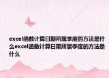excel函数计算日期所属季度的方法是什么excel函数计算日期所属季度的方法是什么