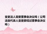 变更法人需要董事会决议吗（公司法定代表人变更要经过董事会决议吗）
