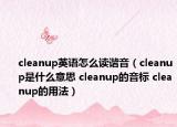 cleanup英语怎么读谐音（cleanup是什么意思 cleanup的音标 cleanup的用法）