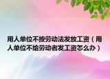 用人单位不按劳动法发放工资（用人单位不给劳动者发工资怎么办）