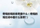 奇观的观的意思是什么（奇观的观在词中是什么意思?）