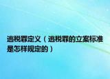 逃税罪定义（逃税罪的立案标准是怎样规定的）