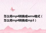 怎么将mp4转换成wmv格式（怎么将mp4转换成mp3）