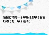 盲目行动打一个字是什么字（盲目行动（打一字）谜语）