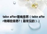 take after是啥意思（take after有哪些意思?（最常见的））