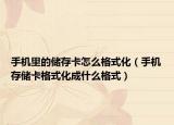 手机里的储存卡怎么格式化（手机存储卡格式化成什么格式）