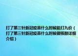打了第三针新冠疫苗什么时候能打九价（打了第三针新冠疫苗什么时候做核酸详细介绍）