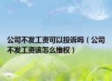 公司不发工资可以投诉吗（公司不发工资该怎么维权）