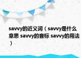 savvy的近义词（savvy是什么意思 savvy的音标 savvy的用法）