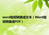 word如何转换成文本（Word如何转换成PDF）