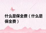 什么是保全费（什么是保全费）